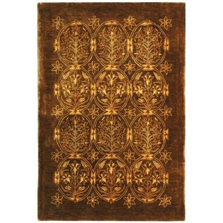 Safavieh Hand made Taj Mahal Olive Wool Rug (6 x 9)