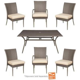Hampton Bay Posada 7 Piece Patio Dining Set with Cushion Insert (Slipcovers Sold Separately) 153 120 7D NF