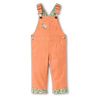 Infant Toddler Girls Floral Cuff Overall   Miami Peach