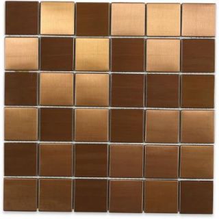Splashback Tile Metal Copper 2 in. Squares 12 in. x 12 in. x 8 mm Stainless Steel Backsplash Tile METAL COPPER STAINLESS STEEL 2X2 SQUARES
