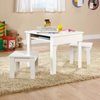 Sauder Beginnings Toy Chest, Table and Stool Set, White
