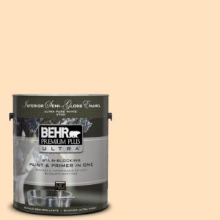 BEHR Premium Plus Ultra 1 gal. #P240 1 Cheese Powder Semi Gloss Enamel Interior Paint 375001