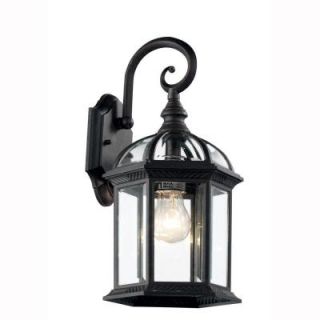 Bel Air Lighting Wall Mount 1 Light Outdoor Black Coach Lantern with Clear Glass 4181 BK
