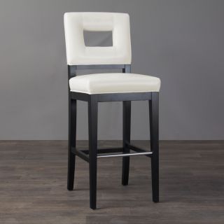 Contemporary Ivory Leather Bar Stool  ™ Shopping   Great