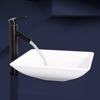 Matira Composite Vessel Sink with Dior Bathroom Vessel Faucet by Vigo