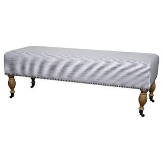 Mirabelle Bench Brushed Smoke Legs   Blue Stripes