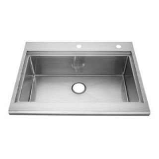 American Standard Prevoir Appliance Top Mount Brushed Stainless Steel 33x25.5x10 in. 2 Hole Single Bowl Kitchen Sink DISCONTINUED 11SB.253342.073