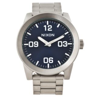 Nixon Mens Player A1401258 Silvertone Stainless Steel Quartz Watch