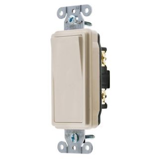 Hubbell 1 Switch 15/20 Amp 3 Way Light Almond Indoor Rocker Light Switch