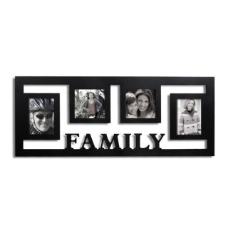 Adeco Decorative Black Wood Family Wall Hanging Collage 4x6 / 5x7