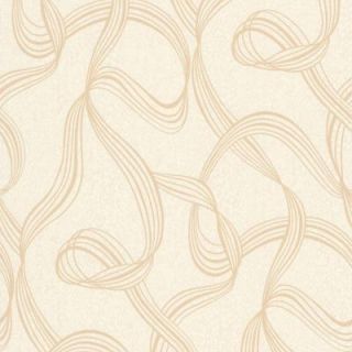 56 sq. ft. Aria Gold Ribbon Swirl Wallpaper DL30635