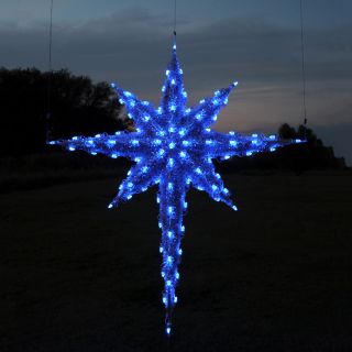 Holiday Lighting Specialists 6.83 ft Moravian Star Outdoor Christmas Decoration with LED Blue Lights