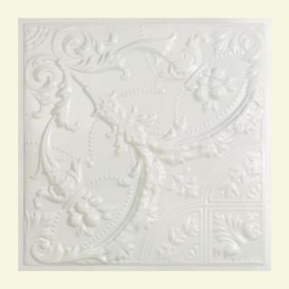 Great Lakes Tin Saginaw 2 ft. x 2 ft. Lay in Tin Ceiling Tile in Matte White Y53 01