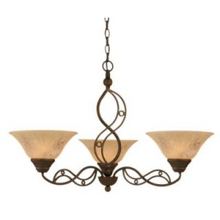 Filament Design Concord Series 3 Light Bronze Chandelier with Italian Marble Glass Shade CLI TL5012371
