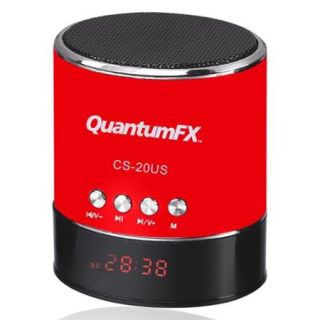 QFX Portable Multimedia Speaker with USB/MICRO SD Port and FM Radio Red