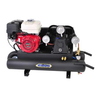 EMAX 10 gallon 9 HP Portable Gas Wheelbarrow Air Compressor with Honda