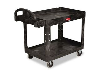 Heavy Duty Utility Cart, 2 Shelf, 25 1/4w x 44d x 39h, Black