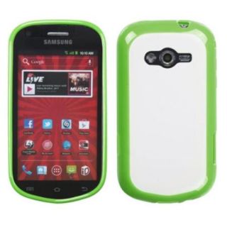 Insten Transparent Clear/Solid Green Gummy Cover Case For Samsung M950 Galaxy Reverb
