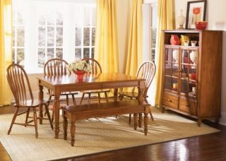 Liberty Furniture Low Country Bronze 6 pc. Dining Set with Windsor Chairs & Bench   Dining Table Sets