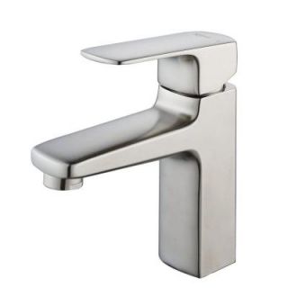 KRAUS Virtus Single Hole Single Handle Low Arc Bathroom Faucet in Brushed Nickel KEF 15501BN