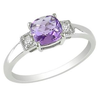 Carat Amethyst and Diamond Accent Fashion Ring in Sterling Silver