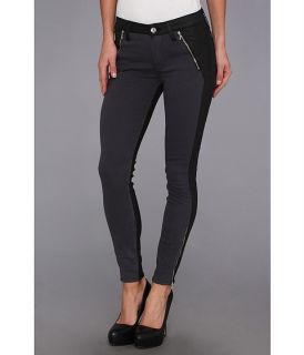 7 for all mankind fashion zipped skinny in grey sateen w jeather