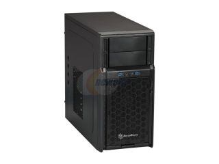 SilverStone PS08B Black High strength plastic and meshed front panel MicroATX Mid Tower Computer Case