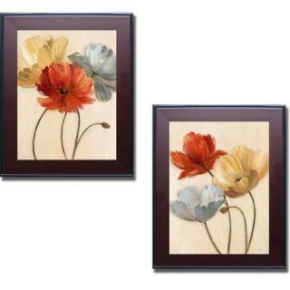 Nan 'Poppy Palette I and II' Framed 2 piece Canvas Set
