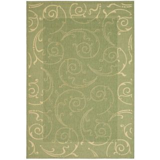 Safavieh Courtyard Olive and Natural Rectangular Indoor and Outdoor Machine Made Area Rug (Common 8 x 11; Actual 96 in W x 134 in L x 0.58 ft Dia)