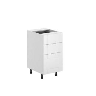 Eurostyle 18x34.5x24.5 in. Stockholm 3 Drawer Base Cabinet in White Melamine and Door in White B3D18.W.STOCK