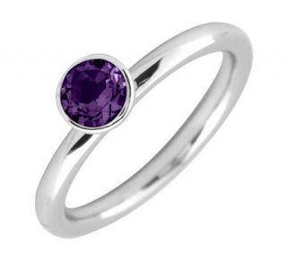 Simply Stacks Sterling 5mm Round Amethyst Solitaire Ring   J298740 —