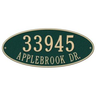 Whitehall Products Madison Estate Oval Green/Gold Wall 2 Line Address Plaque 4010GG