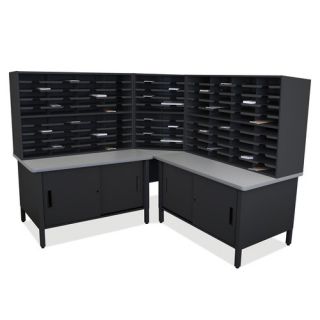 Mailroom 100 Slot Organizer with Cabinet