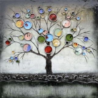 Yosemite Home Decor 40 in. x 30 in. Treed Bubbles Hand Painted Contemporary Artwork FCH6767SQ 1