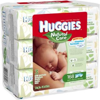 HUGGIES Natural Care Baby Wipes, 56 sheets, (Pack of 3)