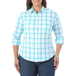 Riders by Lee Women's Plus Size Long Sleeve Printed Button Front Shirt