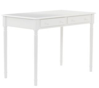 White Writing Desk with Two Large Drawers   H169612 —