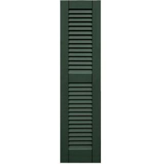 Wood Composite 12 in. x 48 in. Louvered Shutters Pair #656 Rookwood Dark Green 41248656