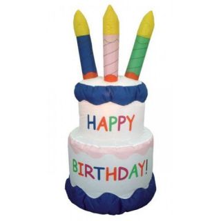 BZB Goods Inflatable Cake with Candles Happy Birthday Decoration