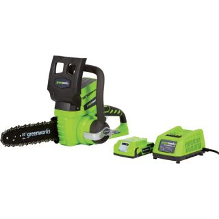 GreenWorks 24 Volt Li-Ion Chainsaw — 10in. Bar, 3/8in. Chain Pitch, Model# 20362  Cordless Chainsaws
