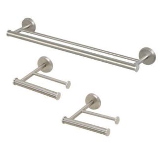 Zenna Home Wilmont 3 Piece Bath Accessory Set in Brushed Nickel BWIL33BN