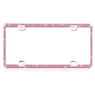 INSTEN Pink Crystals Metal License Plate Frame   15431028  