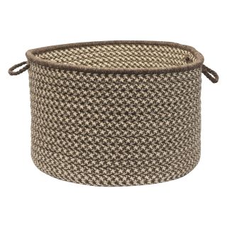 Colonial Mills HD36A018X018 Natural Wool Houndstooth Utility Basket   Espresso   Decorative Boxes & Baskets