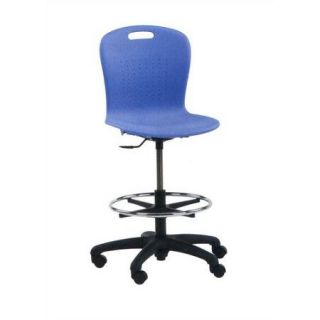 Virco Height Adjustable Lab Stool with Backrest