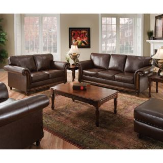 Simmons Coffee Solid Leather Upholstery Collection   Sofas