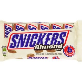 Snickers Almond Chocolate Bars, 1.76 oz, 6 count