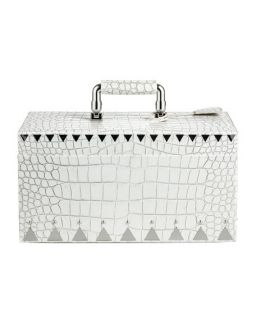 Eddie Borgo Crocodile Embossed Jewelry Box, White