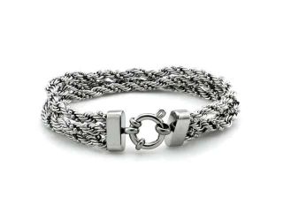 Stainless Steel Rope Chain Bracelet (Length 7.25") Available Length: 7.25", 7.50", 7.75"