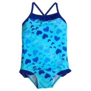 JumpN Splash Small Girls Blue Hearts One piece Swimsuit