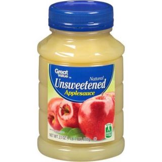 Great Value Natural Unsweetened Applesauce, 23 oz